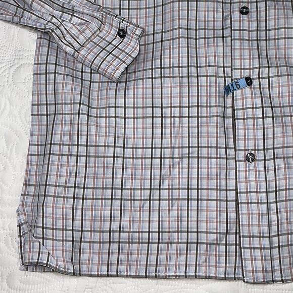 Ermenegildo Zegna Shirt Men’s Size L Plaid Button Long Sleeve 100% Cotton Italy - Picture 3 of 15